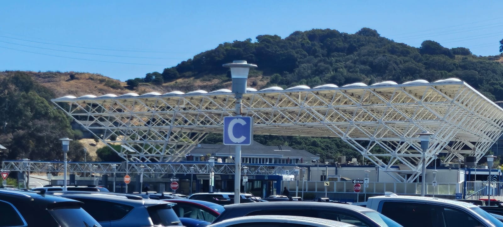 The Top View Of A Car Parking Area Image